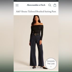 Abercrombie navy blue wool-like fabric suit pants. Only worn once